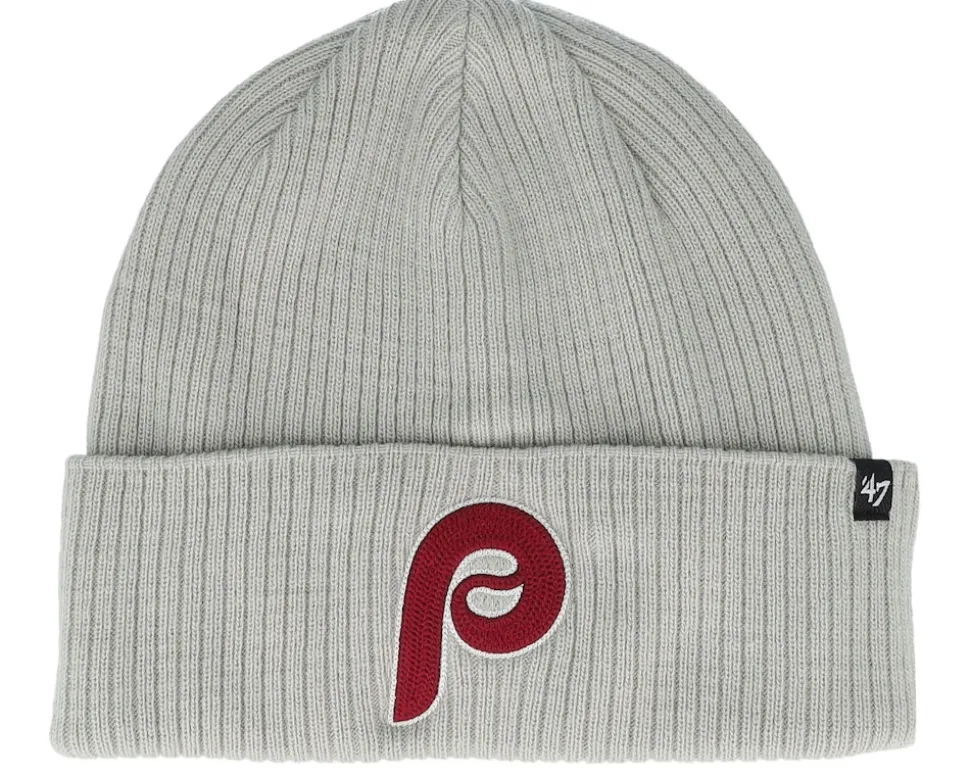 Philadelphia Phillies Chain Stitch Hither 47 Beanie Grey Cuff - 47 Brand
