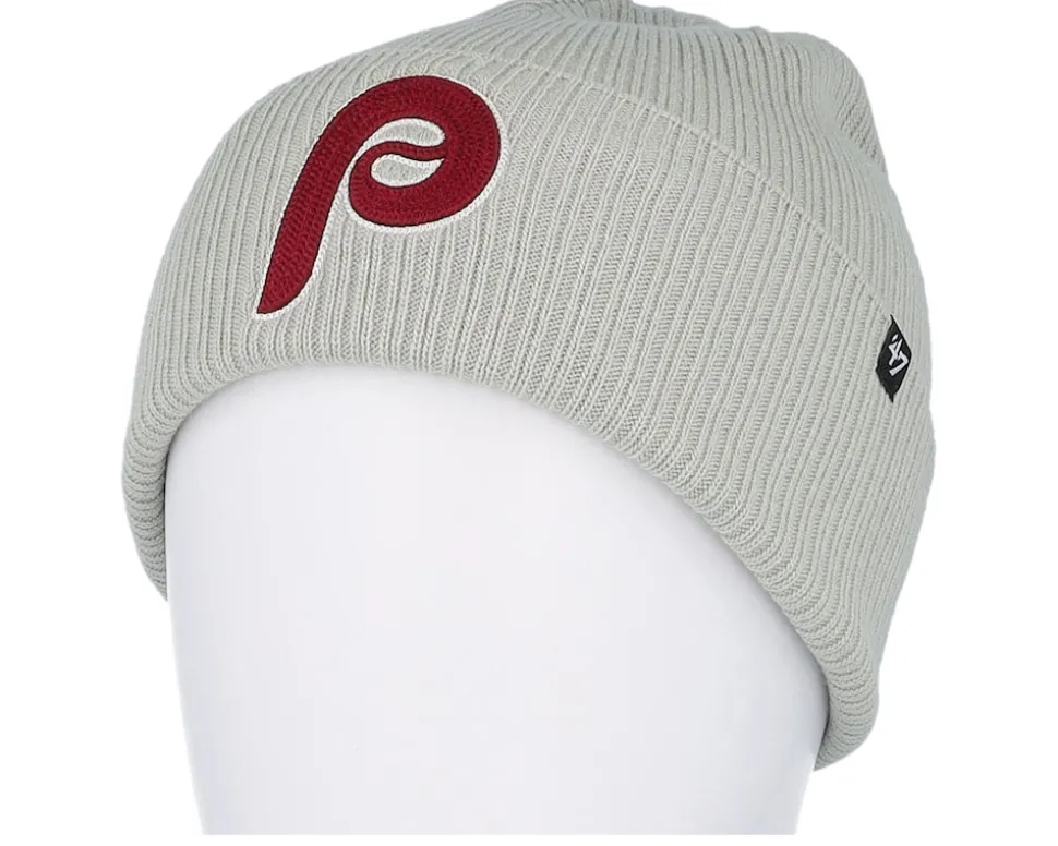 Philadelphia Phillies Chain Stitch Hither 47 Beanie Grey Cuff - 47 Brand