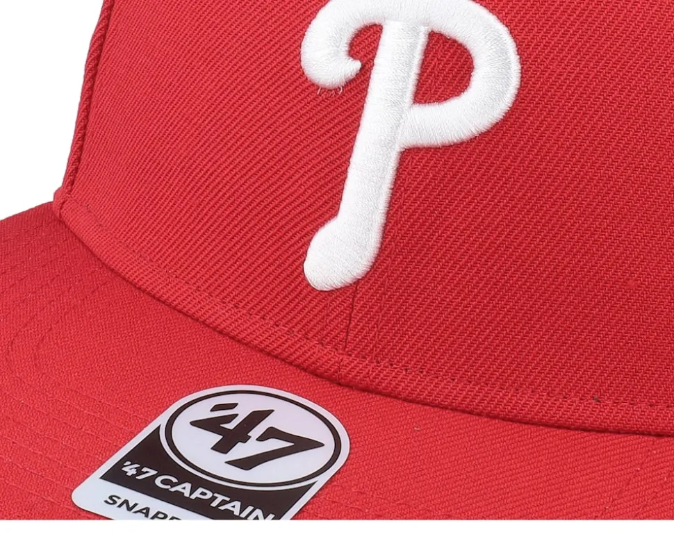 Philadelphia Phillies Replica Sure Shot Captain Red Snapback - 47 Brand