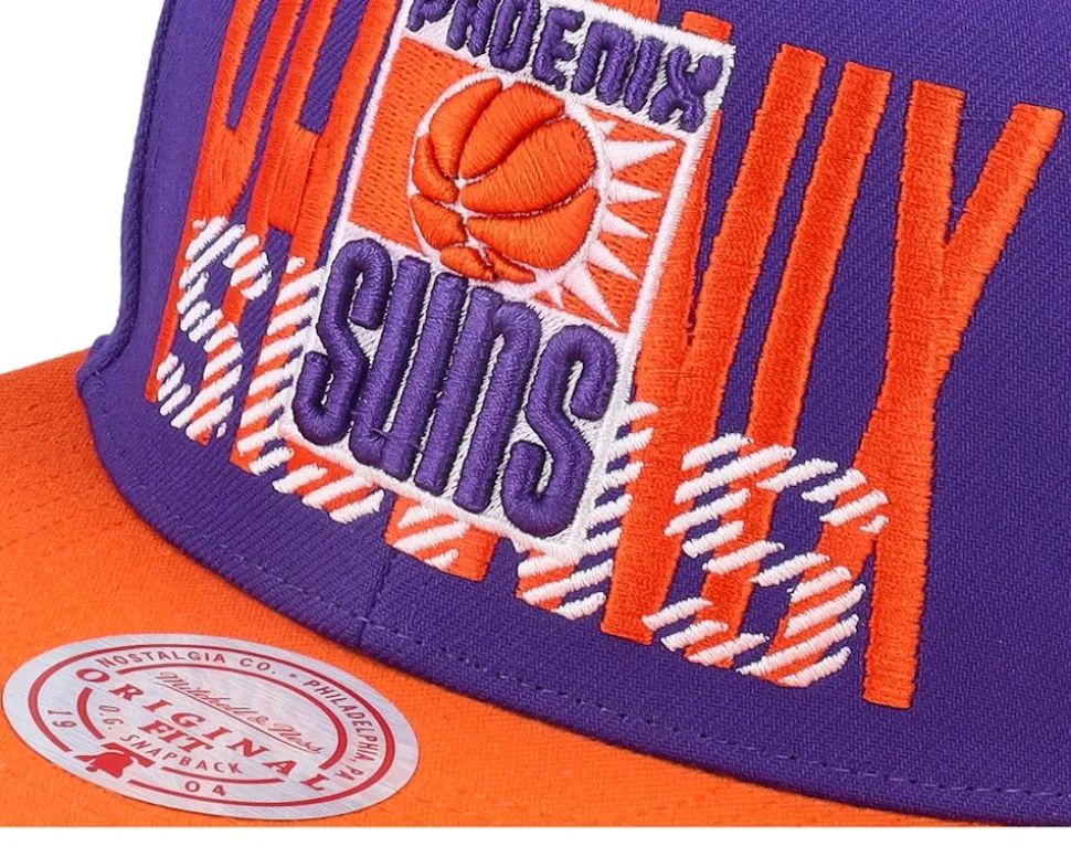 Phoenix Suns Cross Check Hwc Purple/Orange Snapback - Mitchell & Ness