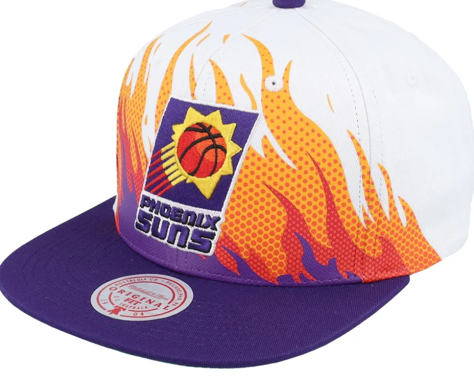Phoenix Suns Hot Fire White Snapback - Mitchell & Ness