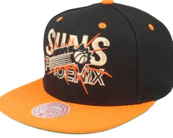 Phoenix Suns Shattered Black/Orange Snapback - Mitchell & Ness