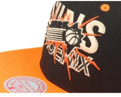 Phoenix Suns Shattered Black/Orange Snapback - Mitchell & Ness
