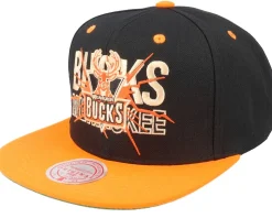 Phoenix Suns Shattered Black/Orange Snapback - Mitchell & Ness