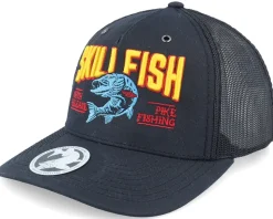 Pike 3d Logo 112wh Hawthorne Solid Black Trucker - Skillfish