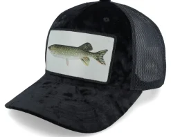 Pike Fishing Velvet Black Trucker - Skillfish