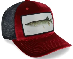 Pike Fishing Velvet Red/Black A-frame Trucker - Skillfish