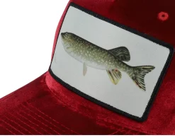 Pike Fishing Velvet Red/Black A-frame Trucker - Skillfish