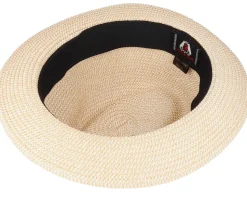 Pinch Crown Toyo Braided Natural/Black Trilby - Jaxon & James