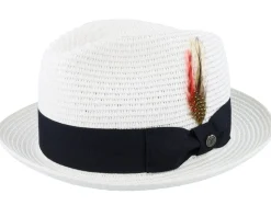 Pinch Crown Toyo Braided White Trilby - Jaxon & James