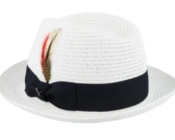 Pinch Crown Toyo Braided White Trilby - Jaxon & James