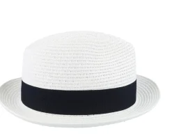Pinch Crown Toyo Braided White Trilby - Jaxon & James