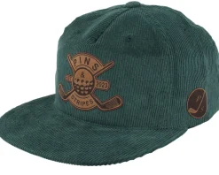 Pins & Stripes Engraved Logo Cord Green Snapback - Pins & Stripes