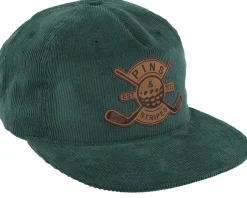 Pins & Stripes Engraved Logo Cord Green Snapback - Pins & Stripes