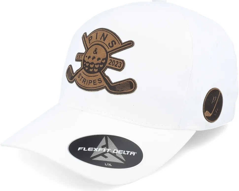 Pins & Stripes Engraved Logo White Delta Flexfit - Pins & Stripes