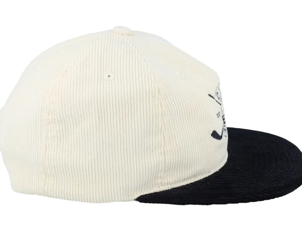 Pins & Stripes Logo Cord Ivory/Black Snapback - Pins & Stripes