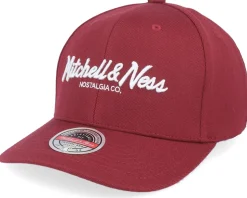 Pinscript Burgundy/White Adjustable - Mitchell & Ness