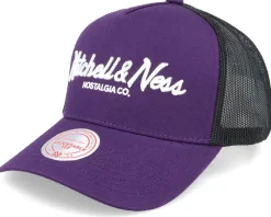 Pinscript Purple/Black/White Trucker - Mitchell & Ness