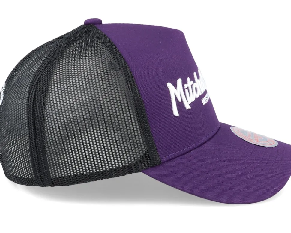 Pinscript Purple/Black/White Trucker - Mitchell & Ness