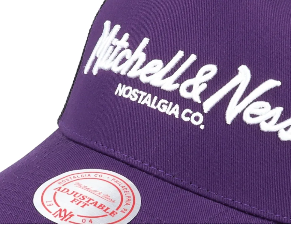 Pinscript Purple/Black/White Trucker - Mitchell & Ness