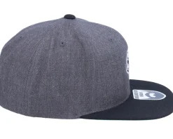 Pipe Beard Skull Charcoal/Black Snapback - Bearded Man