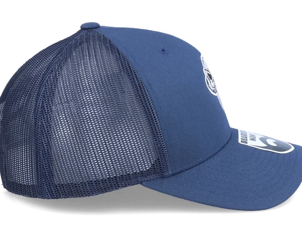 Pipe Beard Skull Navy Trucker - Bearded Man