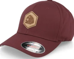Piranha Skull Hex Patch Maroon Flexfit - Skillfish