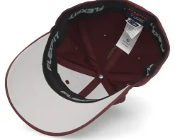 Piranha Skull Hex Patch Maroon Flexfit - Skillfish