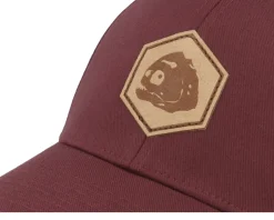 Piranha Skull Hex Patch Maroon Flexfit - Skillfish
