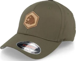 Piranha Skull Hex Patch Maroon Flexfit - Skillfish