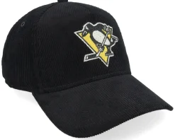Pittsburgh Penguins Corduroy Valin Black A-frame Adjustable - American Needle