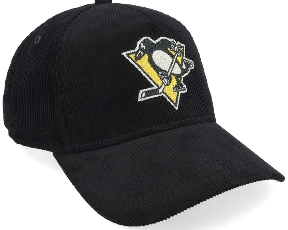 Pittsburgh Penguins Corduroy Valin Black A-frame Adjustable - American Needle