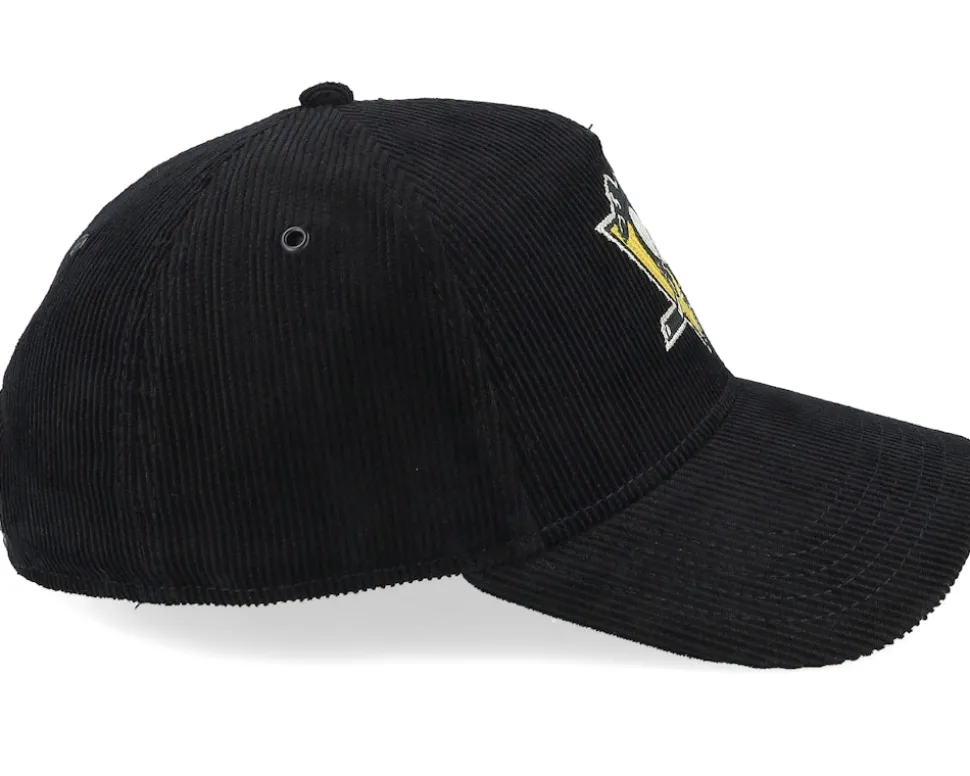 Pittsburgh Penguins Corduroy Valin Black A-frame Adjustable - American Needle