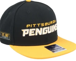 Pittsburgh Penguins Iconic Color Blocked Black/Gold Snapback - Fanatics