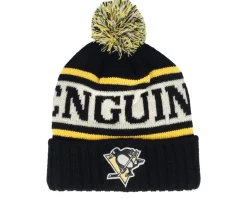 Pittsburgh Penguins Pillow Line Black/Ivory/Gold Pom - American Needle