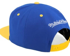 Pittsburgh Penguins Transcript Blue/Yellow Snapback - Mitchell & Ness
