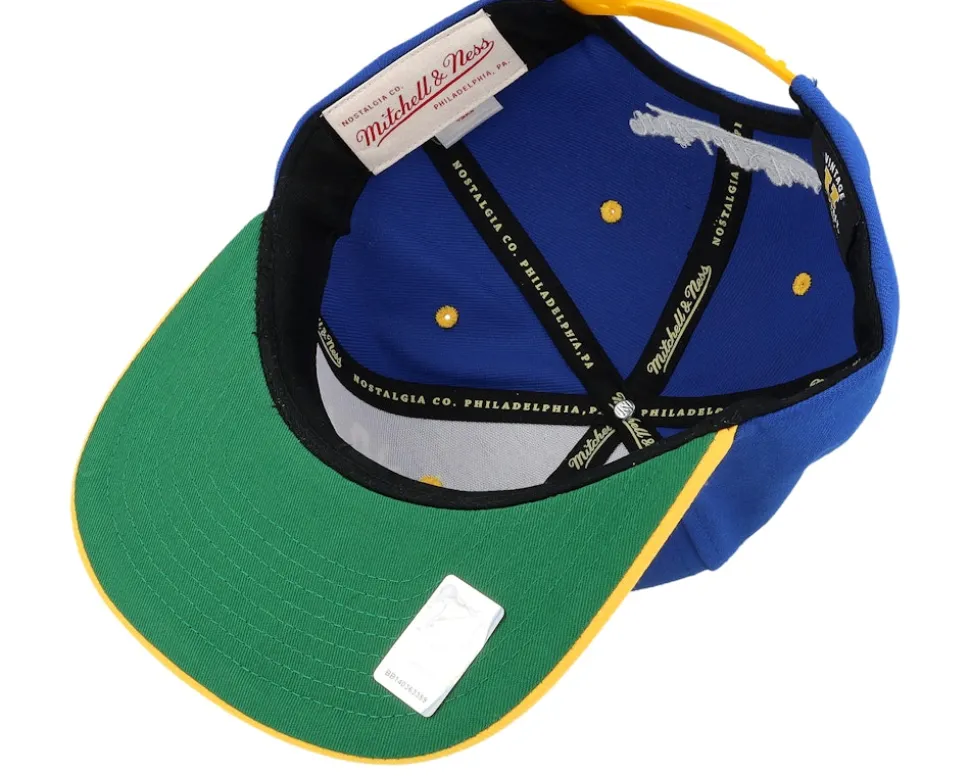Pittsburgh Penguins Transcript Blue/Yellow Snapback - Mitchell & Ness