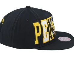 Pittsburgh Penguins Varsity Bust Vintage Black Snapback - Mitchell & Ness