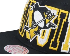 Pittsburgh Penguins Varsity Bust Vintage Black Snapback - Mitchell & Ness