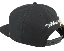 Pittsburgh Penguins Vintage Paintbrush Black Snapback - Mitchell & Ness
