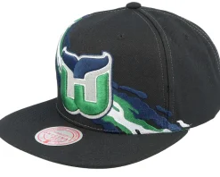 Pittsburgh Penguins Vintage Paintbrush Black Snapback - Mitchell & Ness