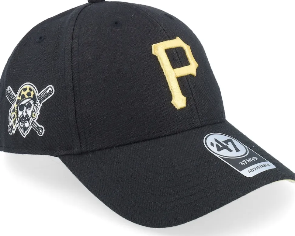 Pittsburgh Pirates Sure Shot Mvp Black Adjustable - 47 Brand