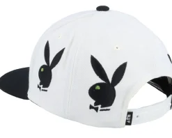 Playboy Rhinestone 6 Panel White Snapback - HUF