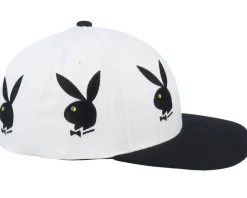 Playboy Rhinestone 6 Panel White Snapback - HUF