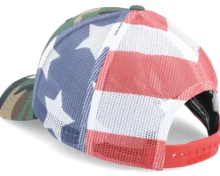 112pm Green Camo/Stars & Stripes Trucker - Richardson