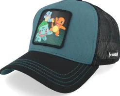 Pokemon Starters Black/Dark Green A-Frame Trucker - Capslab
