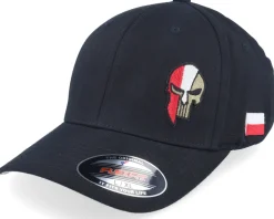 Poland Army Skull Black Wooly Combed Flexfit - Army Head