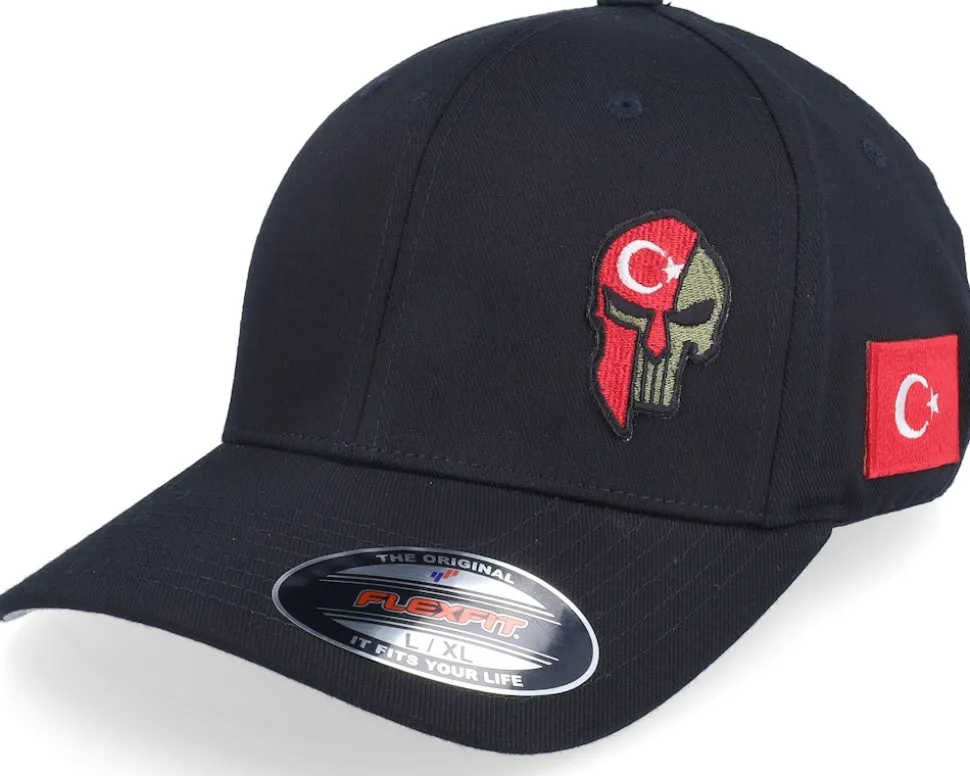 Poland Army Skull Black Wooly Combed Flexfit - Army Head