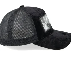 Police Car Patch Velvet Black A-Frame Trucker - Calza Pennello