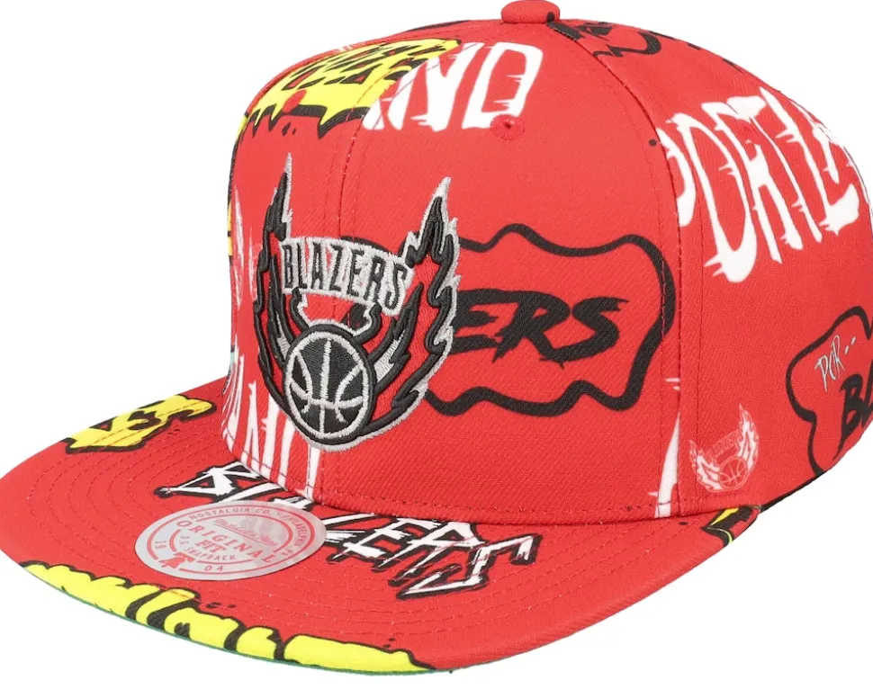 Portland Trail Blazers Sticker Pack Red Snapback - Mitchell & Ness